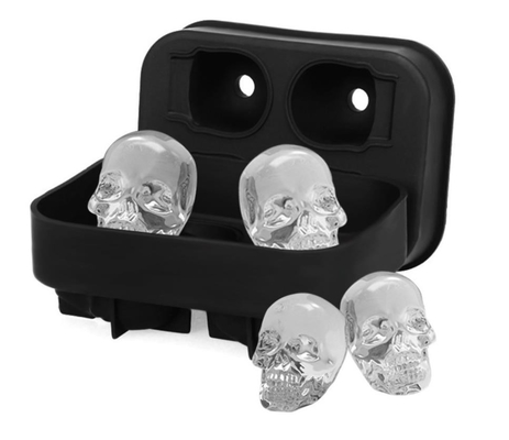 Thời trang phong cách khay đá khối FDA silicone khuôn băng hộp sọ băng khuôn