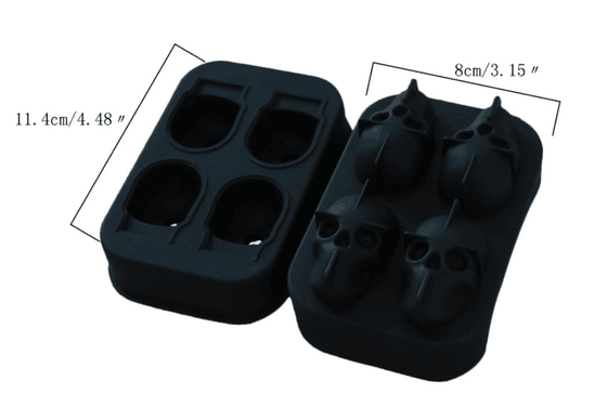 Thời trang phong cách khay đá khối FDA silicone khuôn băng hộp sọ băng khuôn