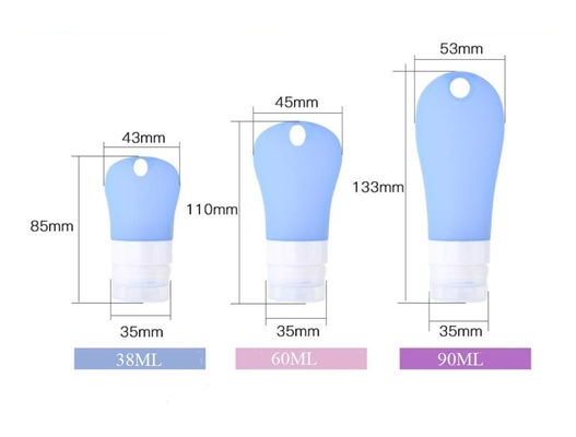 Trống dễ thương Bpa miễn phí Silicone đóng gói du lịch chai với móc lỗ