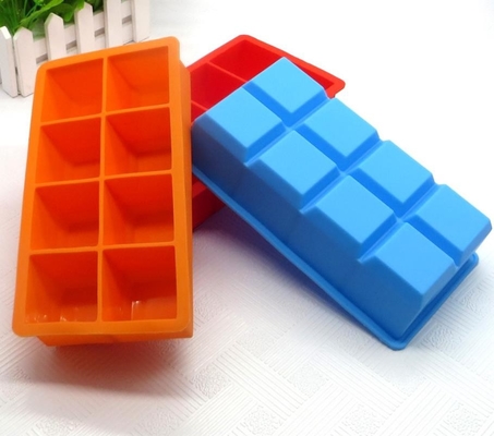 Khuôn làm đá khay silicone vuông, Khuôn làm đá mới lạ 8 khoang có thể xếp chồng lên nhau