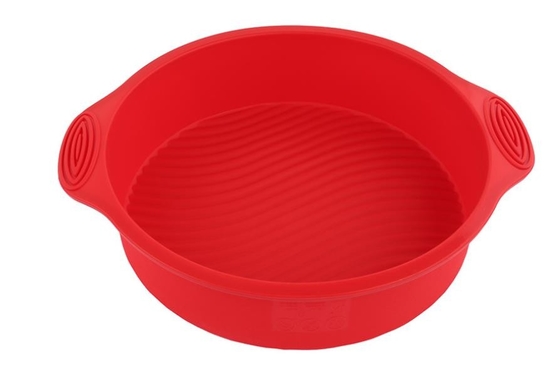 Khuôn bánh silicon 9 inch không thể phá vỡ dễ dàng được lưu trữ không vị giác với tay cầm