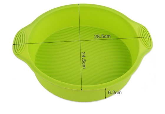 Khuôn bánh silicon 9 inch không thể phá vỡ dễ dàng được lưu trữ không vị giác với tay cầm
