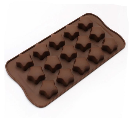Khuôn sô cô la silicon hình ngôi sao linh hoạt Tiết kiệm không gian 21 * 10,7 * 1,5cm