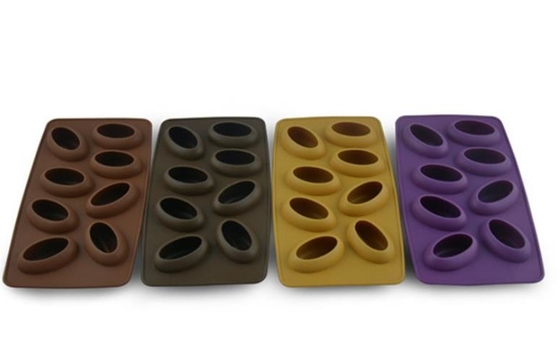 8 Cavity Khuôn silicon tùy chỉnh cấp thực phẩm, Ice Cube Khuôn Cà phê hình