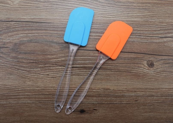 Thực phẩm dụng cụ nhà bếp bằng silicone, thìa nạo silicone với tay cầm hình bầu dục trong suốt