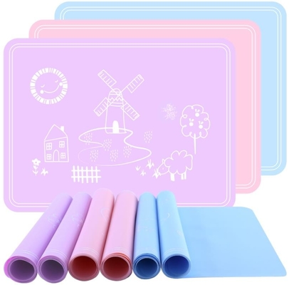 Square Silicone Kids Sản phẩm Mat, Silicone placemat tấm có thể cuộn