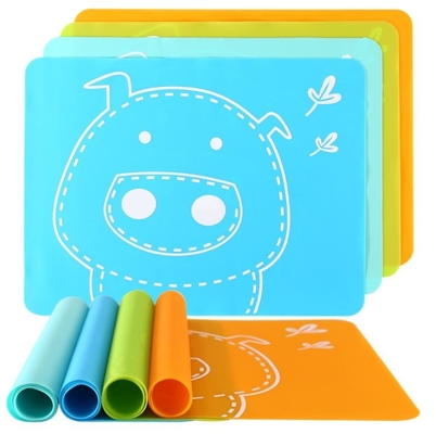 Cartoon Image Silicone Kids Sản phẩm Thực phẩm chịu nhiệt nhiều màu sắc được đặt