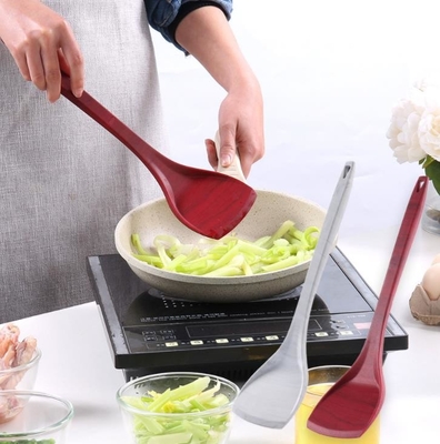 Phong cách hạt gỗ Thực phẩm cấp silicone Turner Dụng cụ nấu ăn cho chảo chống dính