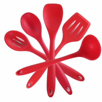 Thực phẩm Lớp màu đỏ Silicone Nấu ăn Dụng cụ nhà bếp Bộ 5 kiểu khác nhau