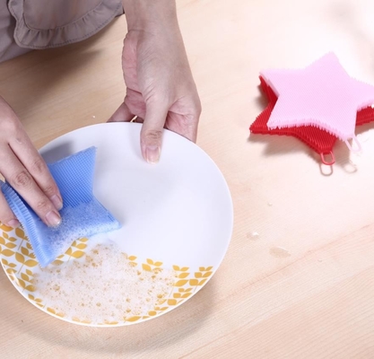 Bàn chải rửa thực phẩm cấp silicone Hình ngôi sao để làm sạch bát đĩa và trái cây