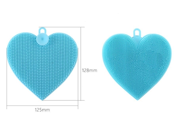 Hình trái tim Bàn chải rửa silicon cấp thực phẩm để làm sạch bát đĩa và trái cây