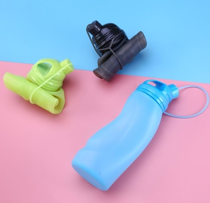 BPA Free Food Lớp thể thao ngoài trời Silicone chai nước gấp 500ML