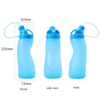 BPA Free Food Lớp thể thao ngoài trời Silicone chai nước gấp 500ML