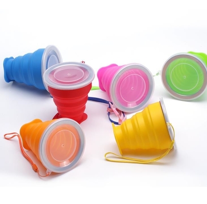 Thực phẩm di động Lớp Silicone đóng mở du lịch sử dụng cốc có thể gập lại