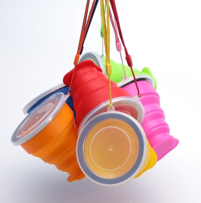 Thực phẩm di động Lớp Silicone đóng mở du lịch sử dụng cốc có thể gập lại