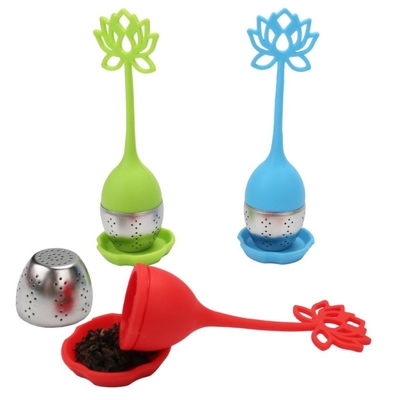 Hoa sen hình thực phẩm Lớp lọc trà bằng silicone có in logo