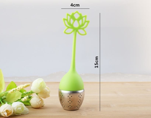 Hoa sen hình thực phẩm Lớp lọc trà bằng silicone có in logo
