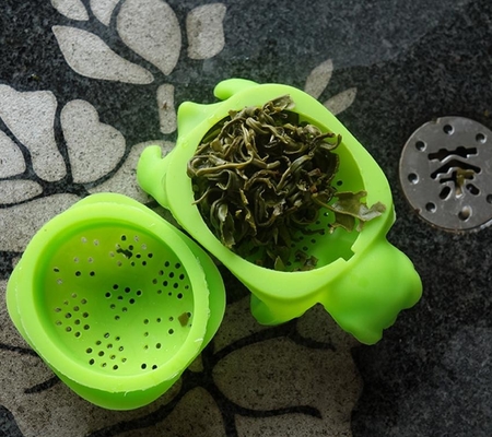 Màu xanh lá cây hình con vật Rùa thực phẩm Lớp lọc trà