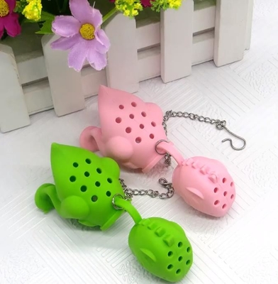 Thiết kế hình khủng long BPA Free FDA túi trà silicone với gói hộp