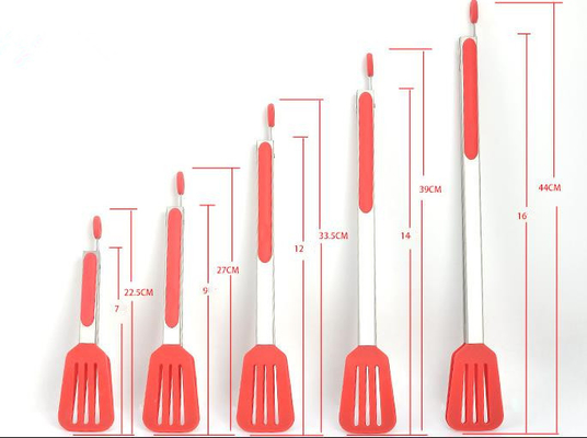 Rãnh Turner Silicone Các mặt hàng nhà bếp Logo tùy chỉnh Có thể in Spatula Tong