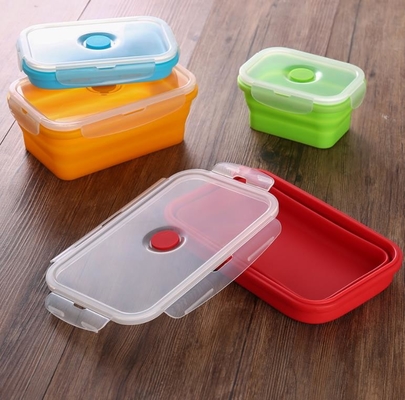 Bộ 4 hộp đựng thức ăn bằng silicon có thể gập lại Hộp đựng thức ăn bằng silicon cho trẻ em