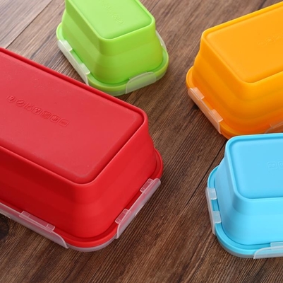 Bộ 4 hộp đựng thức ăn bằng silicon có thể gập lại Hộp đựng thức ăn bằng silicon cho trẻ em