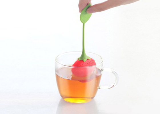 Tùy chỉnh thực phẩm lớp silicone Túi trà Chủ Hình dạng dâu tây dễ thương
