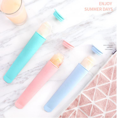 Màu Bắc Âu DIY Ice Cream Silicone Popsicle Khuôn mẫu thực phẩm thương mại Có nắp đậy