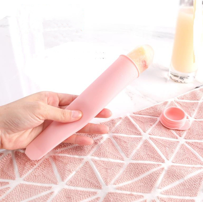 Màu Bắc Âu DIY Ice Cream Silicone Popsicle Khuôn mẫu thực phẩm thương mại Có nắp đậy