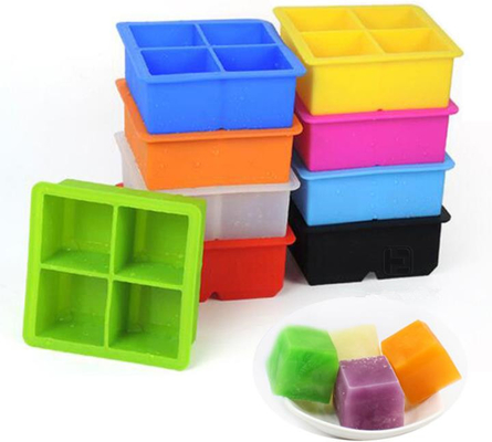 4 cái Silicone Ice Cube Khuôn Logo in ấn tùy chỉnh và logo in nổi tùy chỉnh