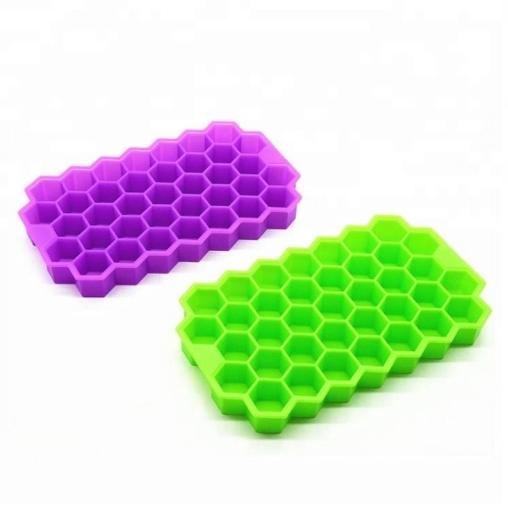 Hình lục giác tổ ong Silicone Mini Ice Cube Khay màu vàng xanh lục