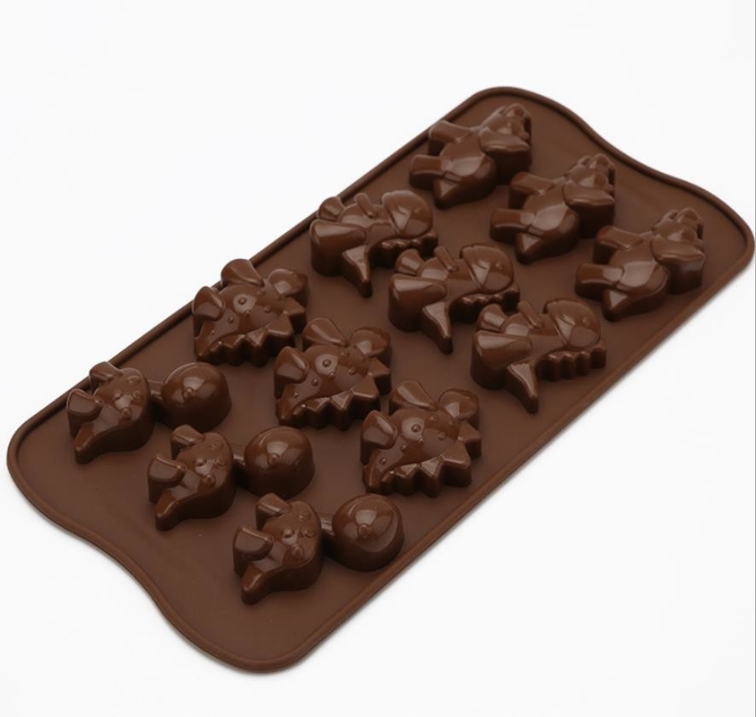 Dinosaur Holiday Silicone Chocolate Khuôn màu nâu Không gây hại